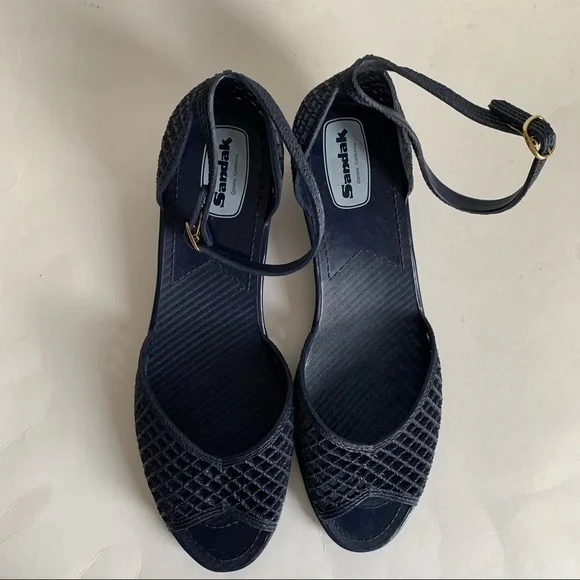 Sandak Sandals Size 11 Navy Jelly Vintage 1970’s California Deadstock - Picture 2 of 6